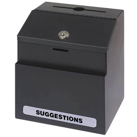 safco locking steel suggestion box black|safco suggestion boxes.